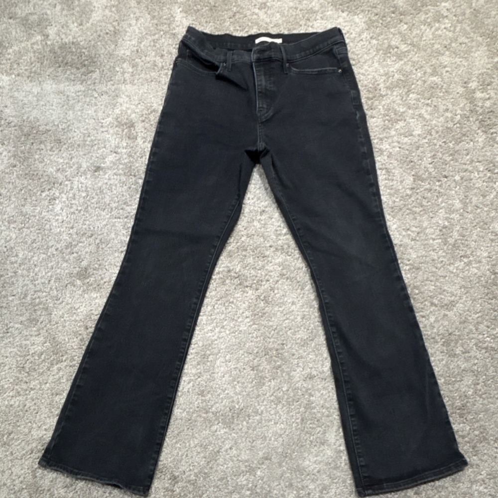 Levi's Women's Black Shaping Bootcut Jeans Denim Dark Wash Mid Rise 5-Pocket